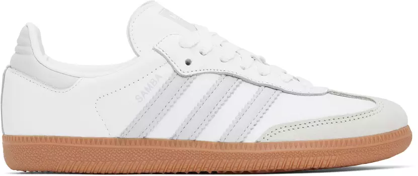 Бело-серые кроссовки Samba OG Adidas Originals, Cloud white/Halo blue/Off white