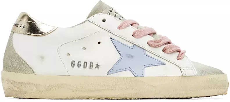 Бело-серые кроссовки Super-Star Golden Goose