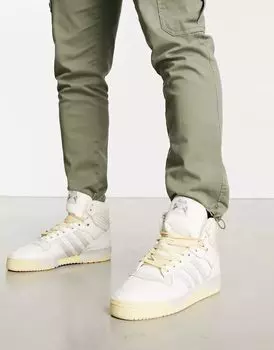 Бело-серые высокие кроссовки adidas Originals Rivalry 86