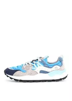 Бело-сине-серые мужские кроссовки из нубука YAMANO 3 MAN Flower Mountain, белый/синий/серый