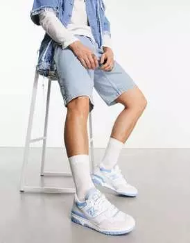 Бело-синие кроссовки New Balance 550