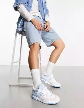 Бело-синие кроссовки New Balance 550