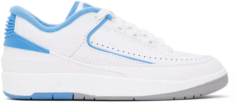 Бело-синие кроссовки Nike Jordan Kids Air Jordan 2 Retro Low для больших детей