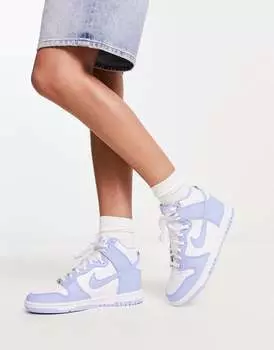 Бело-синие кроссовки премиум-класса Nike Dunk High