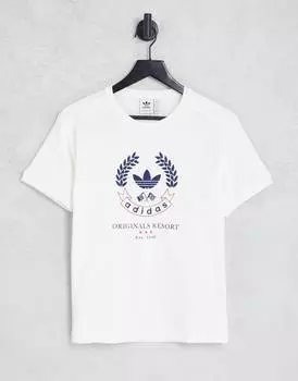 Бело-синяя футболка adidas Originals Resort