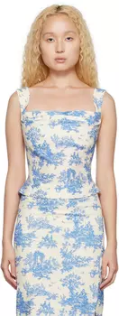 Бело-синяя майка Imogene Miaou