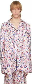 Бело-синяя пижамная рубашка Ditsy Maison Margiela