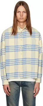 Бело-синяя рубашка-поло John Elliott