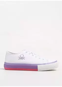 Бело-сиреневые кроссовки для девочек BNI-10041 Benetton, белый/сиреневый