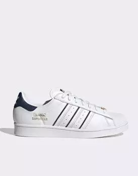 Бело-темно-серые кроссовки adidas Originals Superstar