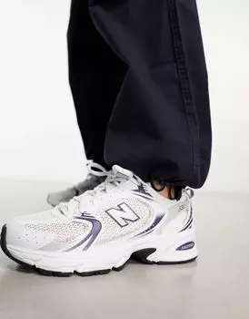 Бело-темно-синие кроссовки New Balance 530