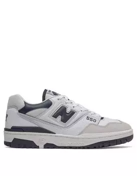 Бело-темно-синие кроссовки New Balance 550