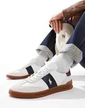 Бело-темно-синие кроссовки Polo Ralph Lauren Heritage Aera на резиновой подошве