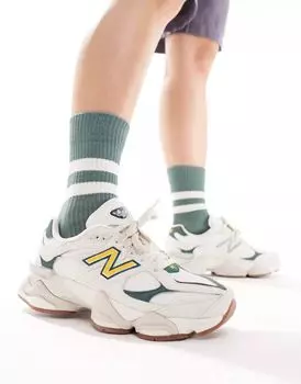 Бело-зеленые и золотые кроссовки New Balance 9060 эксклюзивно на ASOS
