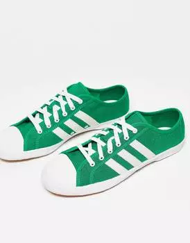 Бело-зеленые кроссовки adidas Originals Adria