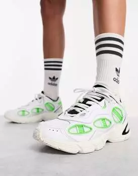 Бело-зеленые кроссовки adidas Originals Astir