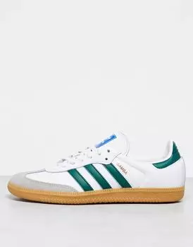 Бело-зеленые кроссовки adidas Originals Samba OG