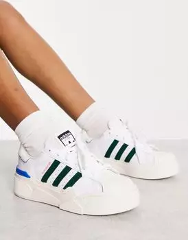 Бело-зеленые кроссовки adidas Originals Superstar Bonega 2B