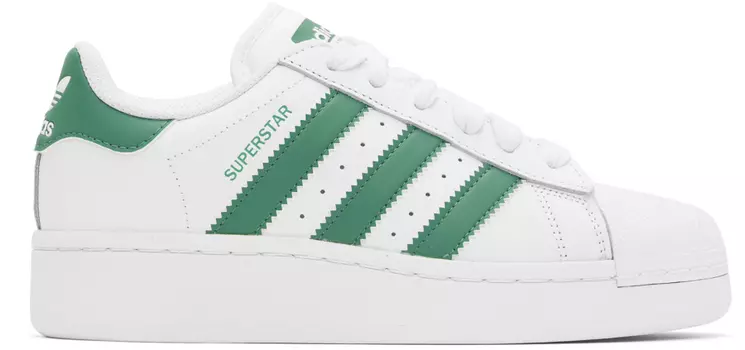 Бело-зеленые кроссовки adidas Originals Superstar XLG