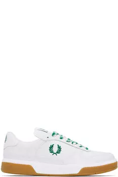 Бело-зеленые кроссовки B300 Fred Perry