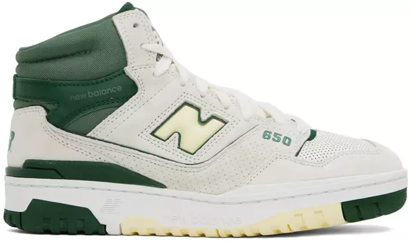 Бело-зеленые кроссовки New Balance 650