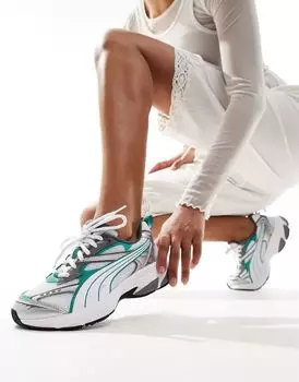 Бело-зеленые кроссовки Puma Morphic