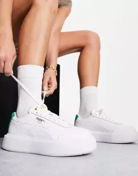 Бело-зеленые кроссовки Puma Oslo Maja