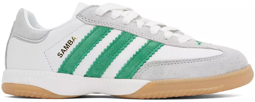 Бело-зеленые кроссовки Samba MN Adidas Originals, Ftwr white/Green