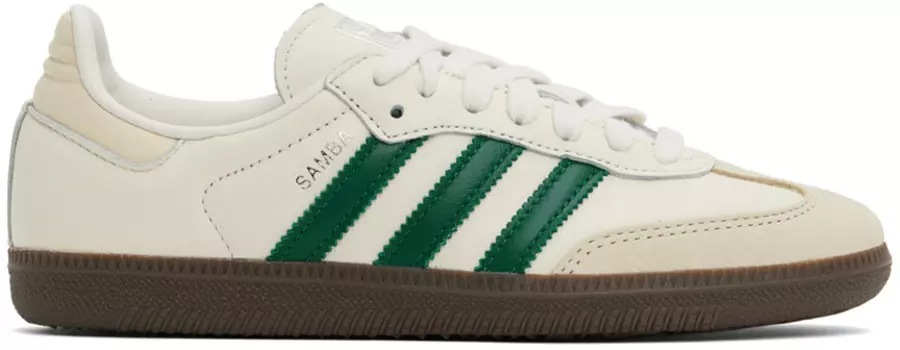 Бело-зеленые кроссовки Samba OG Adidas Originals, Cloud white/Legacy teal/Wonder white