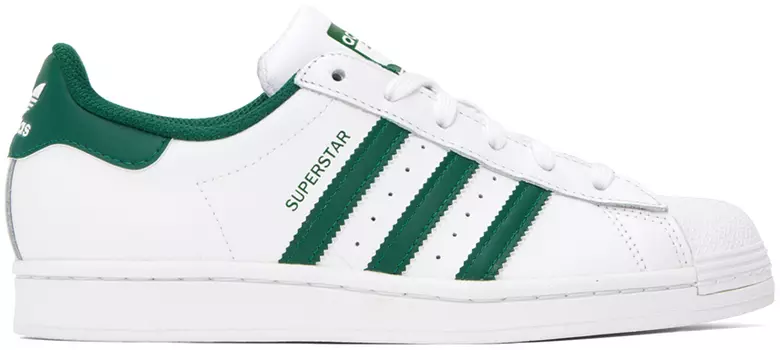 Бело-зеленые кроссовки Superstar adidas Originals