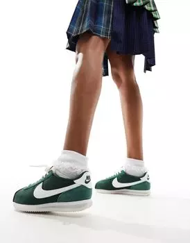 Бело-зеленые кроссовки унисекс Nike Cortez TXT