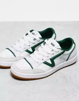 Бело-зеленые кроссовки Vans Lowland на резиновой подошве