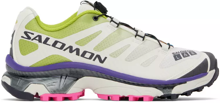 Бело-зеленые кроссовки XT-4 OG Salomon