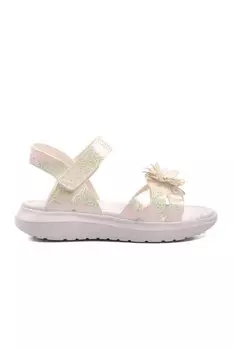 Бело-зеленые сандалии для девочек на липучке ng 8010-F Ayakmod