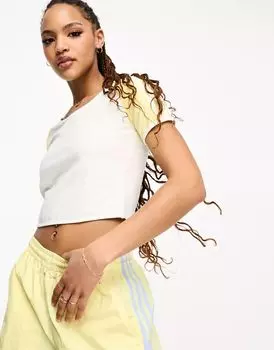 Бело-желтая футболка для малышей adidas Originals Island Club