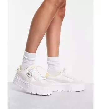 Бело-желтые кроссовки Puma Mayze Stack