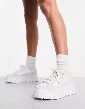 Бело-желтые кроссовки Puma Mayze Stack