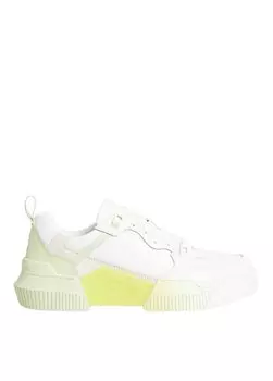 Бело-желтые женские кожаные кроссовки YW0YW013060IE Calvin Klein