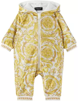Бело-золотое боди Baby Baroque Versace