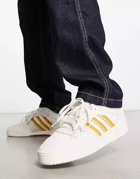 Бело-золотые кроссовки adidas Originals Rivalry Low, бело-золотой