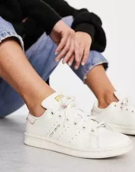 Бело-золотые кроссовки adidas Originals Stan Smith