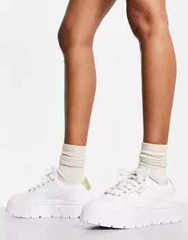 Бело-золотые кроссовки PUMA Mayze Stack