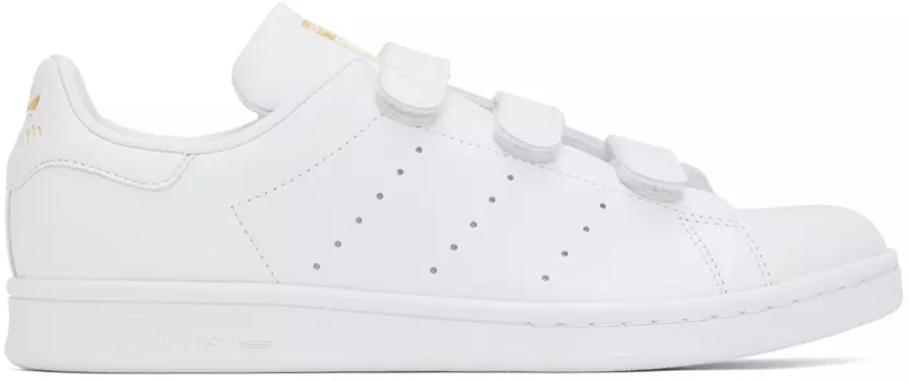 Бело-золотые кроссовки Stan Smith adidas Originals