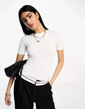 Белое боди-футболка скинни ASOS