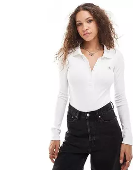 Белое боди из тканого лейбла Calvin Klein Jeans