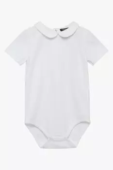 Белое боди Little Milo с декоративной отделкой Trotters London, белый