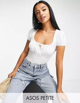 Белое боди с короткими рукавами ASOS DESIGN Petite