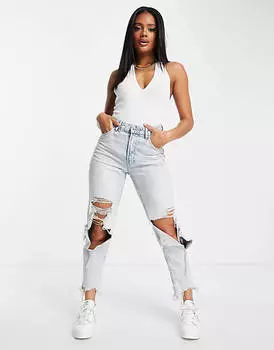 Белое боди с воротником-бретелькой ASOS DESIGN