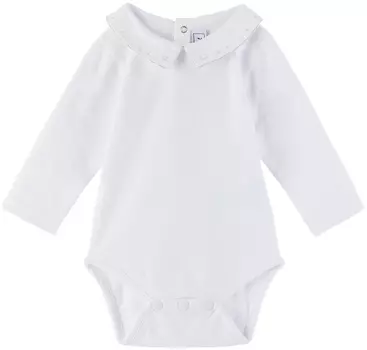 Белое боди с вышивкой Baby White Tartine et Chocolat