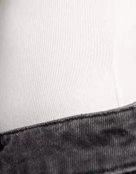 Белое боди в рубчик ASOS DESIGN Petite